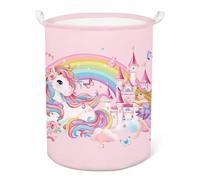 Kids Laundry Hamper,Waterproof Laundry Basket with Handles,Collapsible Children Storage Basket for Bedroom Bathroom,Unicorn Castle