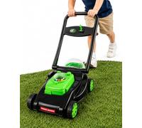 Kids Lawn Mower with Realistic Grass-Cutting Action and Sounds - No Batteries Required | Fun Outdoor Push Toy, Birthday Gift & Holiday Present for 3, 4, 5, 6 Year Old Boys and Girls (Black)