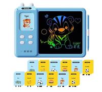 Kids LCD Writing Tablet, Rechargeable Doodle Board, Talking Flash Cards Learning Set, Educational Drawing Pad for Children Ages 3-8, 112 Interactive Cards, Preschool Home Gift for Boys Girls