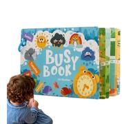 Kids Learning Books, Interactive Sensory Pages, 21x15cm, Matching Toys, Preschool Activity Book, Reusable Hook Loop Cards, For Kids Home School Travel Classroom Airplane Gift