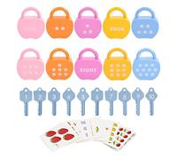 Kids Learning Locks with Keys - Educational Numbers Matching Game Set, Color Recognition ABS Material Durable Design | Preschool Classroom Learning Toy Early Education Home Playtime Game