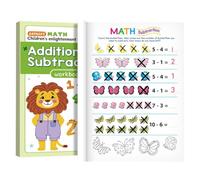 Kids Learning Math Book, Interactive Math Games Workbook, 64 Pages Skill Training Set, Basic Number Practice Guide, Cognitive Development Pages, Preschool Travel Classroom Use