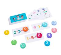 Kids Learning Math Cards - Flash Cards Game, Arithmetic Puzzle Set | Montessories Education Tools For Babies, Preschool Math Aid, Numbers Practice Kit With Block Activities For Home Schooling
