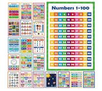Kids Learning Posters - Bright Colors Interactive Alphabet Number Charts - Educational Charts Posters,for Children Boy Girl Home Indoor Office Study Kindergarten
