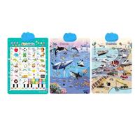 Kids Learning Posters - Interactive English Talking Chart for Early Education Skills Development, Engaging Audio Feature with Learning Board Function, Study Poster for Classroom Home Teaching, Blue