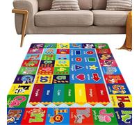 Kids Learning Rug Mat, ABC Educational Play Carpet, Large Interactive Activity Floor Mat with Alphabet Guide Layout, 47.24x31.5 Inches Soft Non Slip Design for Home Classroom Use
