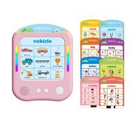 Kids Learning Tablet with 700+ Words, Talking Flash Cards Preschool Learning Resources Toddler Sensory Toys for Autism Educational Montessori Toys, 3 4 5 6 Year Old Baby Boys Girls (Pink)