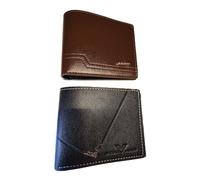 Kids Leather-Like Billfold Wallet Set, 2-Pack, Black and Brown, with Card Slots and Cash Compartment. Just Like Dad., Black And Brown, 4 Inch, Classic Bifold