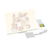 Kids LED Drawing Board - 20x20cm Educational Doodle Board, Portable Writing Tool | Effortless Fun Learning Drawing Supplies for School Home Travel Kindergarten Classroom Creative Practice