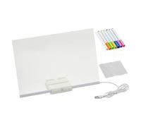 Kids LED Drawing Board - 20x20cm Educational Doodle Board, Portable Writing Tool | Effortless Fun Learning Drawing Supplies for School Home Travel Kindergarten Classroom Creative Practice