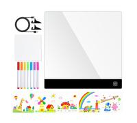 Kids LED Drawing Board Rechargeable 4-Mode LED Note Board with 5 Colorful Story Illustrations Light Up Writing Message Boards for Children, Schools and Homes 7.87x7.87 Inches
