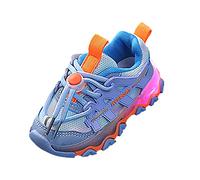 Kids LED Light Up Shoes Flashing Trainers High-top Sneakers Boys Girls Fashion Trainers Birthday Running Shoes Stylish Sport Shoes Casual Cute Lightweight Mesh Breathable (Blue, 11 Little Child)