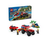 Kids LEGO® City 4x4 Fire Engine with Rescue Boat Toy 60412 (5+ Yrs)