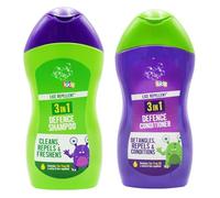 Kids Lice Defence 3-in-1 Shampoo & Conditioner Set - Tea Tree Oil Formula - Repels Head Lice, Detangles & Freshens - Gentle Daily Hair Care for Children