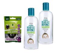 Kids Lice Defence Set - 2× Head Lice Shampoo + 8 Lice-Repellent Hair Bands + 1 Vaseline Cocoa Butter Lip Balm | Daily Lice Protection, Natural Tea Tree & Eucalyptus | School Essentials Bundle