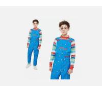 Kids Licensed Chucky Costume Halloween Child Serial Killer Fancy Dress Outfit