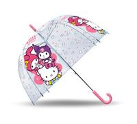 Kids Licensing - Children's Umbrella - Boy's and Girl's Transparent Bell Umbrella - Children's Designs, Hello Kitty & Friends, Hello Kitty & Friends 18"