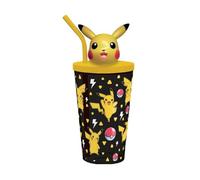 Kids Licensing Drinking Bottle with 3D Topper and Straw [500ml], Pokémon