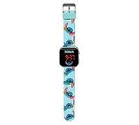 Kids Licensing - LED Digital Watch for Children with Characters Has Time, Date and Adjustable Strap Functions, Led Stitch Watch, Mediano, Stich Sky Blue