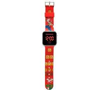 Kids Licensing - LED Digital Watch for Children with Characters Has Time, Date and Adjustable Strap Functions, Multicoloured, Super Mario Bros