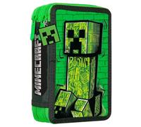 Kids Licensing - Minecraft School Pencil Case with 2 Zippers for Kids