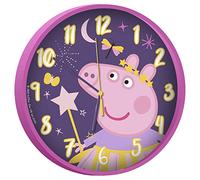 Kids Licensing | Peppa Pig Wall Clock | Children's Watch | Analog | Easy to Read | Learning The Hours | 25 cm Diameter | Easy Installation | Works with AA Batteries | Official License