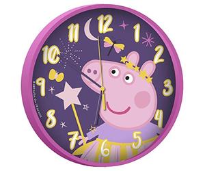 Kids Licensing | Peppa Pig Wall Clock | Children's Watch | Analog | Easy to Read | Learning The Hours | 25 cm Diameter | Easy Installation | Works with AA Batteries | Official License