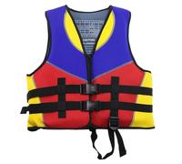 Kids Life Jacket Swim Vest with Adjustable Strap and Zipper, Floatation Device for Toddlers, Soft Neoprene Learn to Swim Gear for Pool Beach Water Sports, Ages 2-10 Years(Red,L(6-8Years))