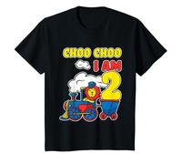Kids Lion Train Choo Choo I Am Two Birthday T-Shirt