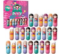 Kids Lip Balm Set - 24 Lip Balms in Adorable Kimono Doll-Inspired Cases, 6 Scents (Apple, Banana, Bubble Gum, Orange, Strawberry, Vanilla) x 3.5 gr in a Beautifully Designed Box