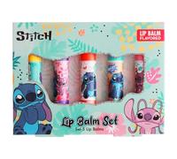 Kids Lip Balm Stitch Set (5 Fun Flavours: Vanilla, Grape, Orange, Bubble Gum, Cherry) - Cute Alien Design, Moisturising Lip Balm for Children - Great Gift for Girls and Boys.