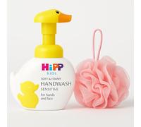 Kids Liquid Soap Bundle which Contains Hipp Baby Soft Wash Foam Duck 250ml with Shower Puff (color may vary)