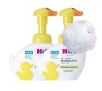 Kids Liquid Soap Bundle which Contains Hipp Babysanft Wash Foam Duck 250ml - Pack of 2 with Shower Puff