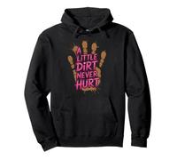 Kids LITTLE DIRT NEVER HURT Mud Run Mudder Trail Runner Mom Pullover Hoodie