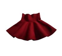 Kids Little Girls High Waist Knitted Flared Pleated A Line Skirt Casual Solid Colour Above Knee Skirt for Toddlers Children Dress Up Play Outfits Age 2-10 Years