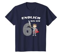 Kids Little Knight Boy Finally 6 Years Knight's Castle 6th Birthday T-Shirt