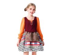 Kids Little Red Riding Hood Costume Halloween Dress Outfits with Hooded Cape Cloak Set Cosplay Role Play Dress Up Party Costume (Yellow, 3-4 Years)