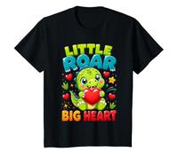 Kids Little Roar Big Heart Cute Dinosaur T-Shirt