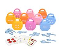 Kids Lock Key Learning Set - Number Letter Matching Game for Early Years, Fine Motor Skill Training, Unlocking Activity Board, Educational Preschool Style Gift for
