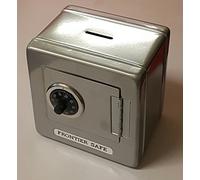 Kids Lockable Silver Metal Combination Money Bank Safe