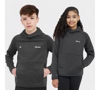 Berghaus Kids’ Logo Hoody with Kangaroo Style Pocket, Soft, Stretchy & Sporty Midlayer, Hoodie for Boys & Girls (UK, Age, 7 Years, 8 Years, Regular, Grey)