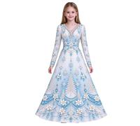 Kids Long Party Gown in Red White - Christmas Cosplay Outfit | Why it works: Step into the party in this Red White ball gown. A crowd-pleasing pick for Secret Santa and cosplay.