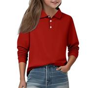 Kids Long Sleeve Polo Shirt Classic Collar Button Down Top for Boys and Girls Soft Cotton Casual Shirt Smart Everyday Wear for School Playdates and Family Outings