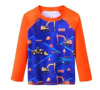 Kids Long Sleeve Rash Vest - UPF 50+ UV Sun Protection Rash Guard Quick-Dry Comfortable Swim Shirt for Boys Kids Swimming Top Orange
