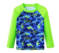 Kids Long Sleeve Rash Vest - UPF 50+ UV Sun Protection Rash Guard Quick-Dry Comfortable Swim Shirt for Boys Kids Swimming Top Green