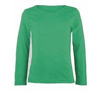 Kids Long Sleeve Round Neck Casual T Shirt Girls Plain Basic Stretch T-Shirt Top Age 2-13 Years Green