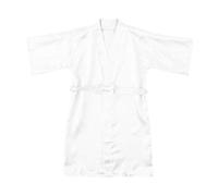 Kids Long Sleeve S ilky Satin Kimono Robes Kids Girls Satin S ilk Kimono Robe Dressing Gown Bathrobe Nightwear for Spa Wedding Birthday Party Dress (White, 8-9 Years)