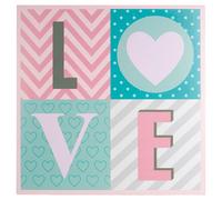 Kids Love Wall Plaque, Inspirational & Motivational Wall Art for Kids, MDF Wall Plaque, Hanging Wall Plaque Premier Housewares Pink One Size