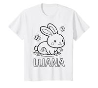 Kids Luana Name Rabbit Easter Bunny for Colouring Girl's Name T-Shirt
