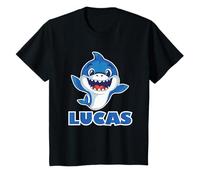 Kids Lucas Boys First Names Shark Gift T-Shirt